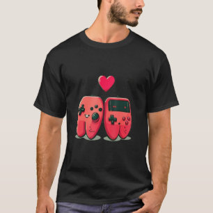Heart Video Game Controller Valentine Day Cute Gam T-Shirt