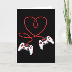 Heart Video-game Controller Valentines Day Cool Ga Card