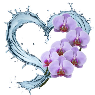 Heart Vine Shower Curtain with Purple Orchids