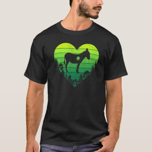 Heart Vintage Retro Shamrock Mule St. Patrick's Da T-Shirt