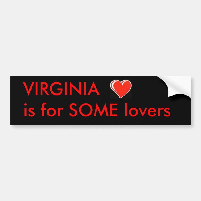 heart, VIRGINIA is for SOME lovers Bumper Sticker (Front)