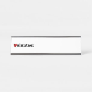 Heart Volunteer Desk Name Plate