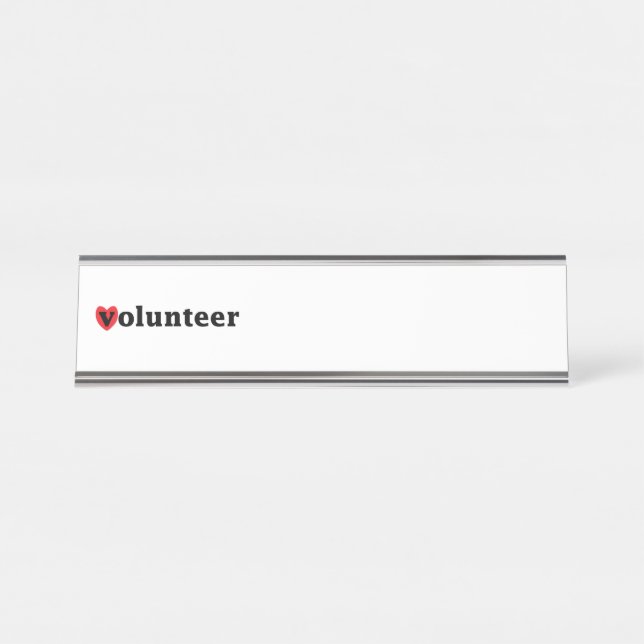 Heart Volunteer Desk Name Plate (Front)