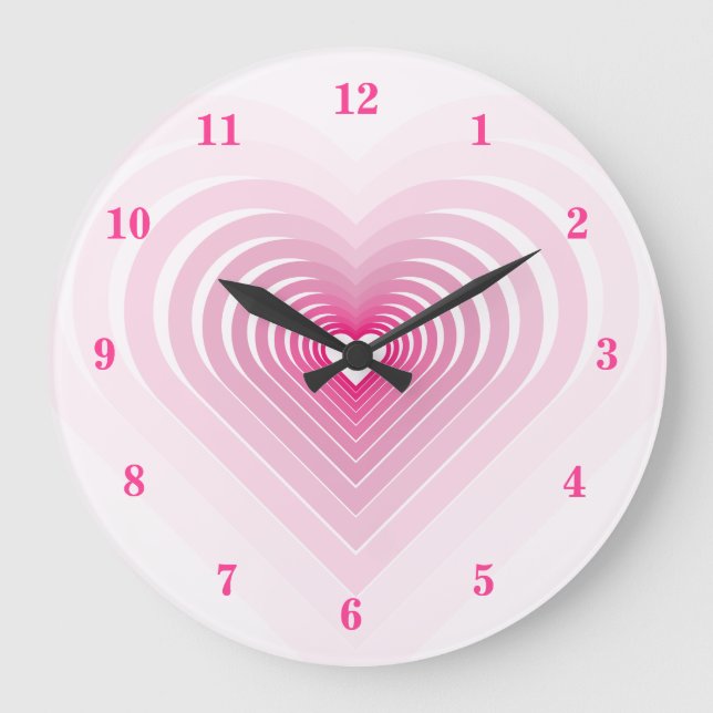 Heart Wall Clock Pink - Choose Color (Front)