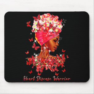 Heart Warrior Butterflies Women Red Heart Disease Mouse Pad