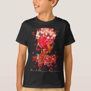 Heart Warrior Butterflies Women Red Heart Disease T-Shirt