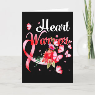 Heart Warrior Butterfly Heart Disease Awareness _1 Card