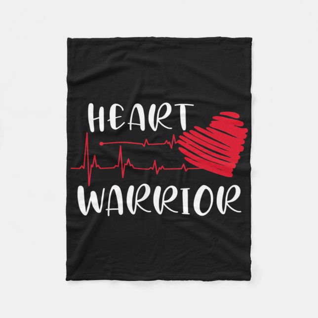 Heart Warrior Chd Awareness Present Congenital Hea Fleece Blanket (Front)