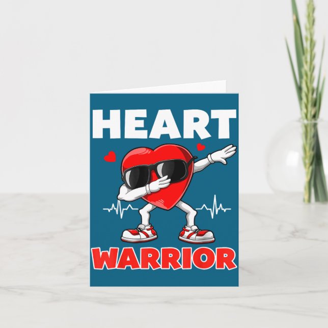 Heart Warrior Heart Disease Awareness Month Red He Card (Front)