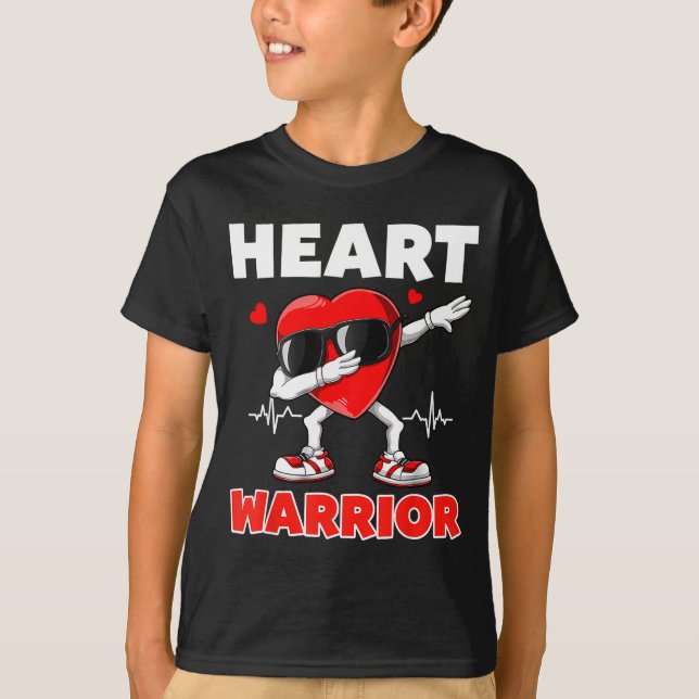 Heart Warrior Heart Disease Awareness Month Red He T-Shirt (Front)