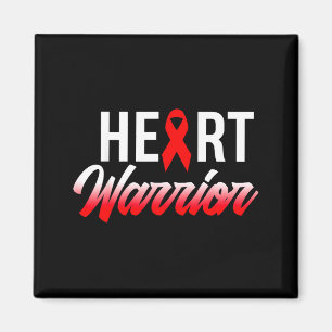 Heart Warrior Heart Disease Awareness Support Squa Magnet