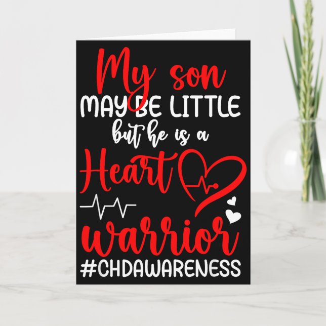 Heart Warrior Mother Chd Awareness Chd Mom Of A Ch Card (Front)