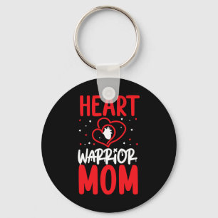 Heart Warrior Mum Heart Disease Awareness Red Ribb Key Ring
