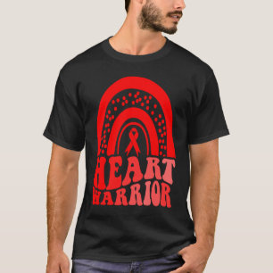 Heart Warrior Rainbow Heart Disease Awareness For T-Shirt