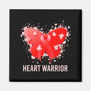 Heart Warrior Red Ribbon Butterfly Heart Disease A Magnet