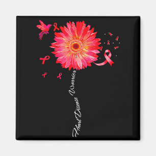 Heart Warrior Ribbon Sunflower Red Heart Disease A Magnet