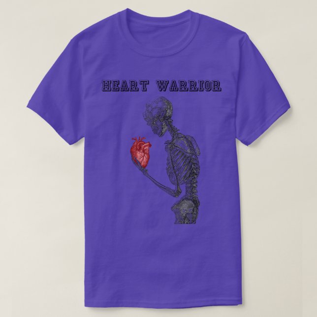 Heart Warrior Skeleton Human Heart Disease Graphic T-Shirt (Design Front)