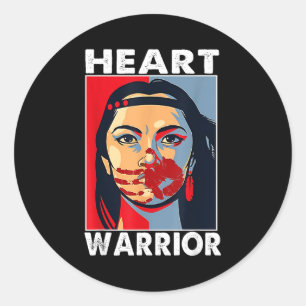 Heart Warrior Womens I Wear Red Native Disease Awa Classic Round Sticker