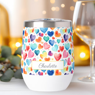 Heart Watercolor Colourful Cute Love Custom Name 