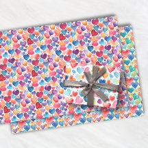 Heart Watercolor Colourful Cute Love Sweet Pattern