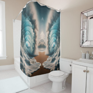 Heart Wave Shower Curtain