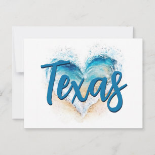 Heart Wave Texas Beach Postcard