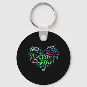 Heart Wear Green For Mental Health Awareness Month Key Ring