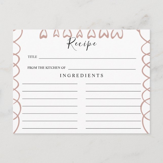 Heart Wedding Recipe Card (Front)