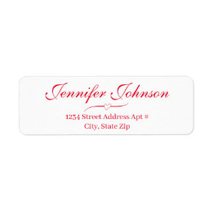 Heart Wedding Red Script Return Address Envelope