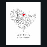Heart Wellington City Map (New Zealand) Poster<br><div class="desc">Heart Wellington City Map (New Zealand)</div>