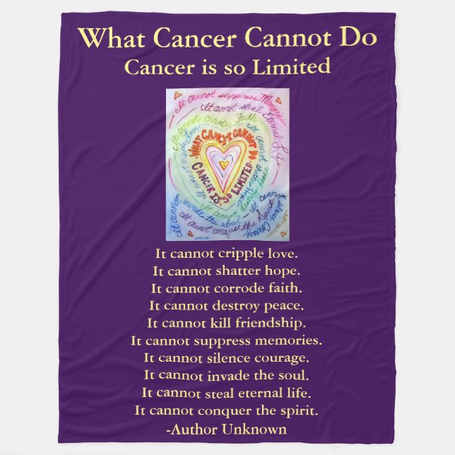Heart What Cancer Cannot Do Custom Chemo Blanket (Front)