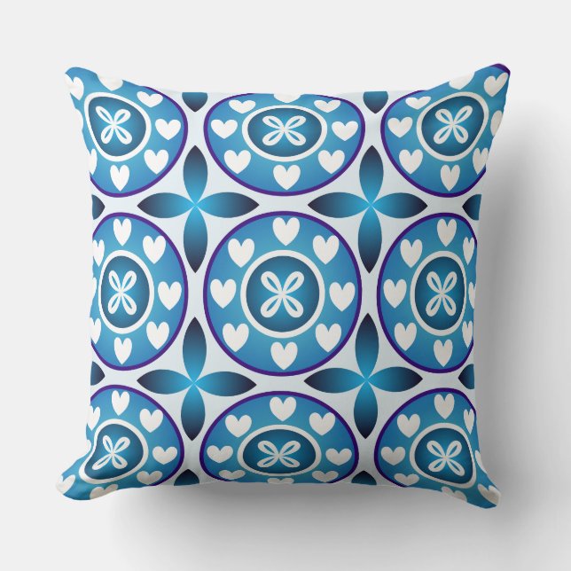 Heart Wheels Design Throw Pillow (Front)