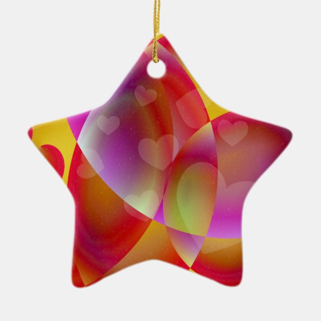 Heart Whimsy Star Ornament (Front)