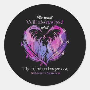 Heart Will Always Hold What The Mind Alzheimerheim Classic Round Sticker