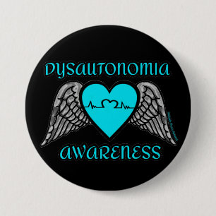 Heart/Wings...Dysautonomia 7.5 Cm Round Badge