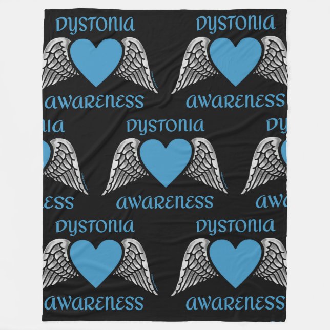 Heart/Wings...Dystonia Fleece Blanket (Front)