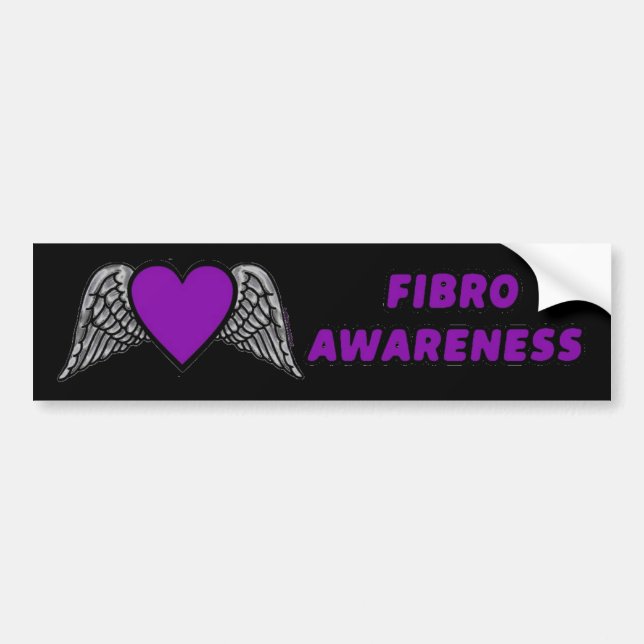 Heart/Wings...Fibro Bumper Sticker (Front)
