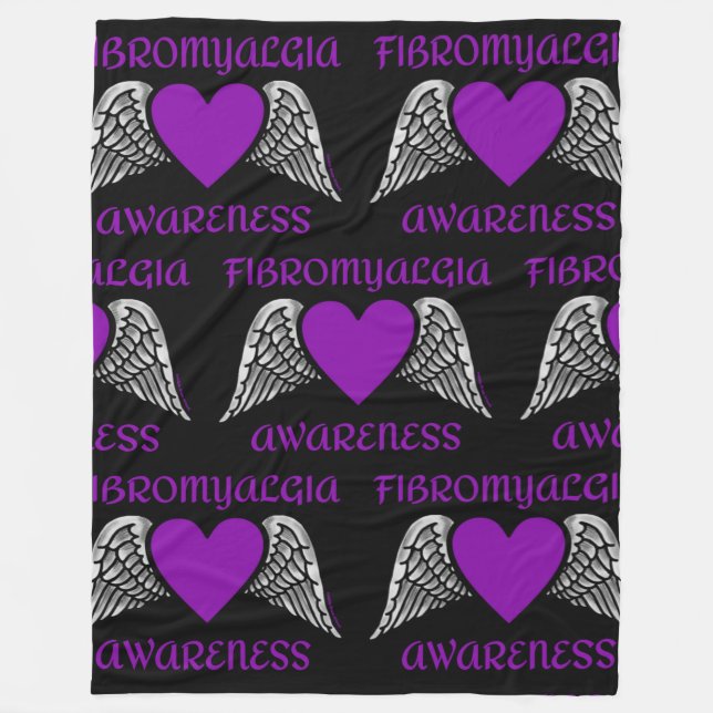Heart/Wings...Fibro Fleece Blanket (Front)