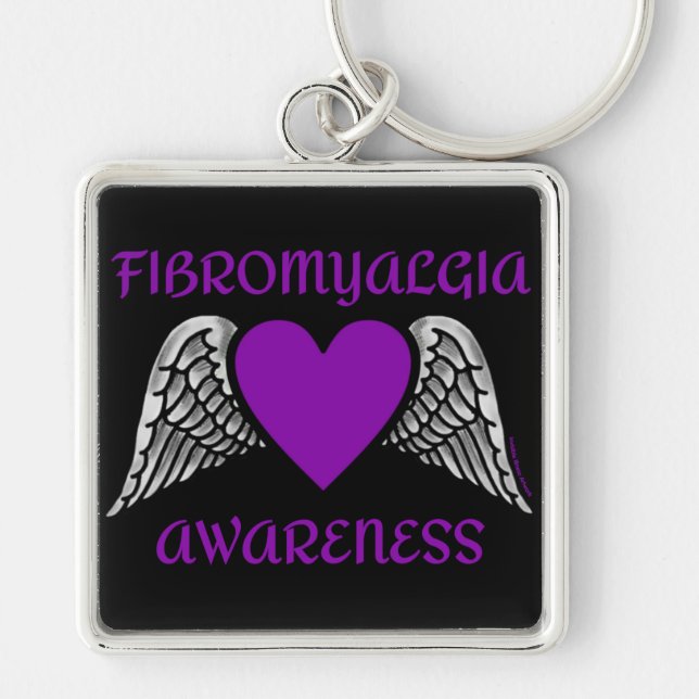 Heart/Wings...Fibro Keychain (Front)