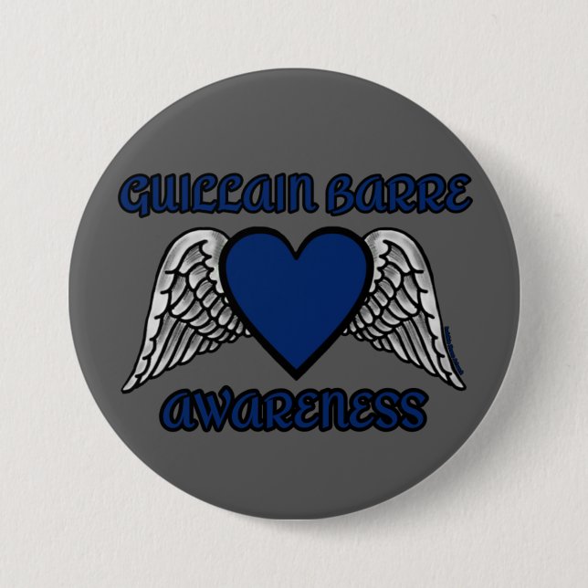 Heart/Wings...Guillain Barre Button (Front)