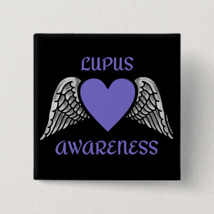 Heart/Wings...Lupus  15 Cm Square Badge