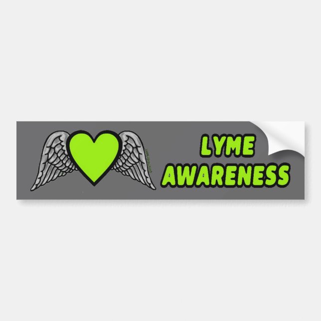 Heart/Wings...Lyme Bumper Sticker (Front)