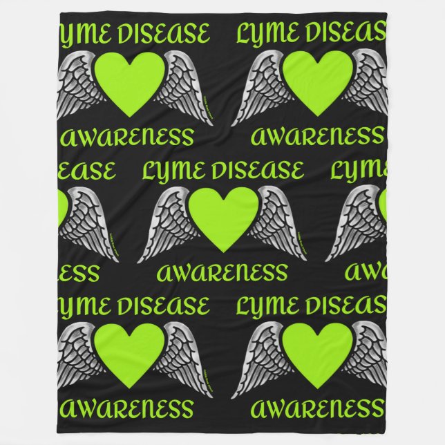 Heart/Wings...Lyme Fleece Blanket (Front)
