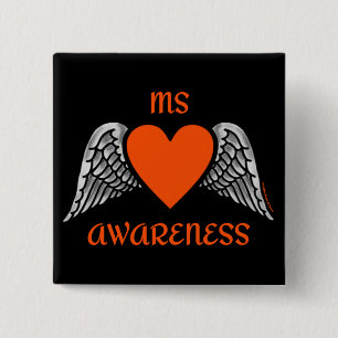 Heart/Wings...MS 15 Cm Square Badge