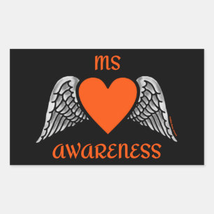 Heart/Wings...MS Rectangular Sticker