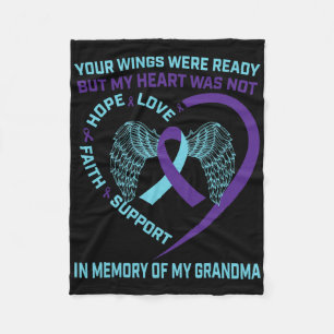 Heart Wings Ribbon Hope Suicide Awareness Preventi Fleece Blanket