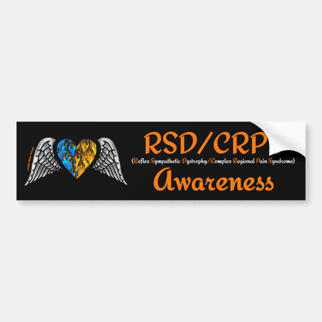 Heart/Wings...RSD/CRPS Bumper Sticker (Front)