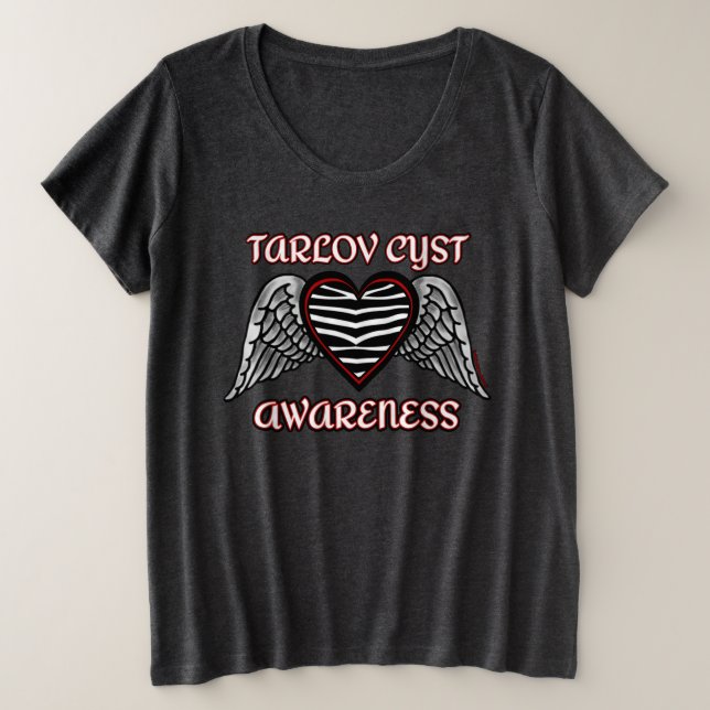 Heart/Wings...Tarlov Cyst Plus Size T-Shirt (Design Front)