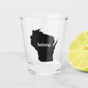 Heart Wisconsin Belong State Map Shot Glass