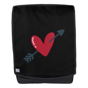 Heart With Arrow Valentine Minimal T-Shirt Backpack